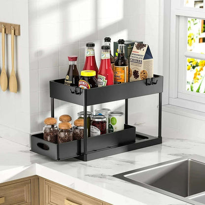 Kitchen Under Sink Organizer with Sliding Drawers