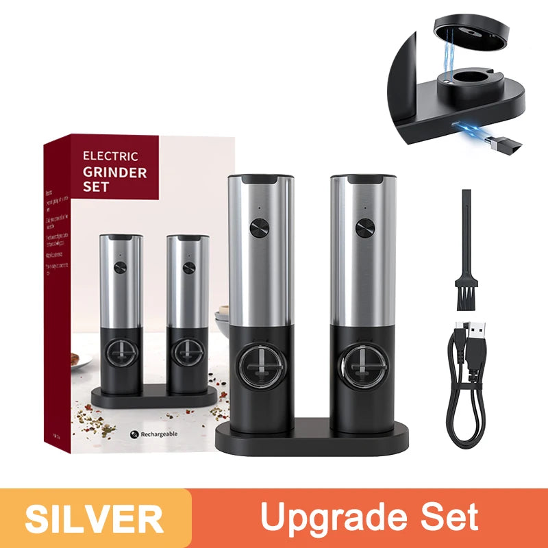 USB Rechargeable Electric Salt & Pepper Grinder - My Dream Kitchen