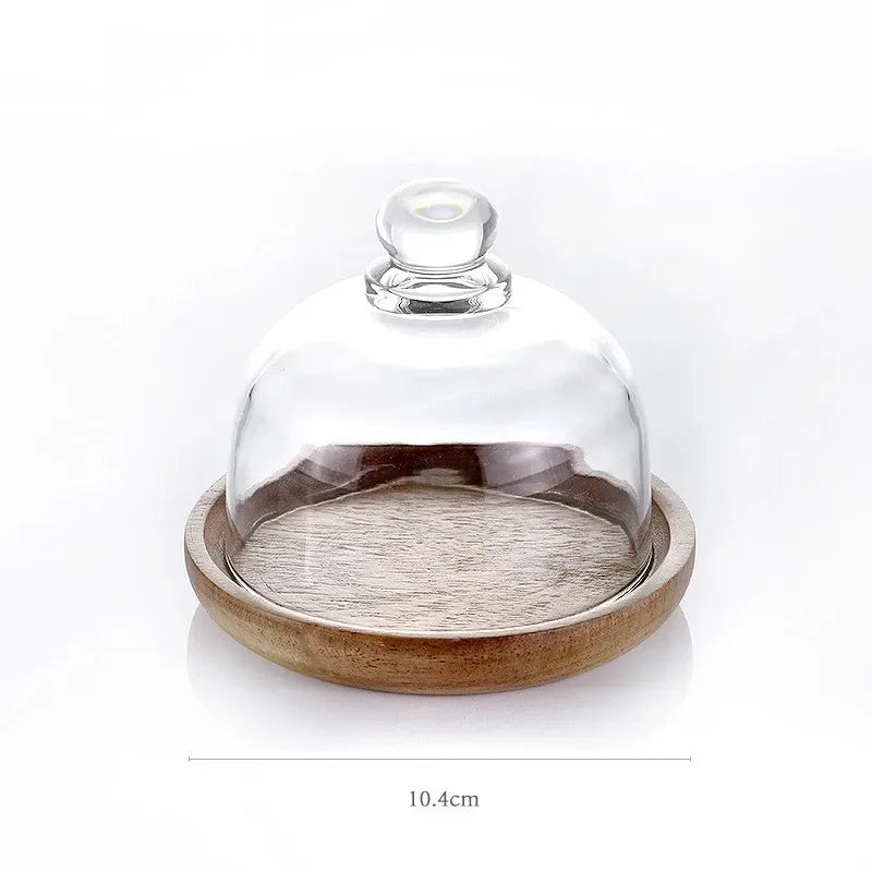 Creative Glass Food Storage Containers with Wooden Lid