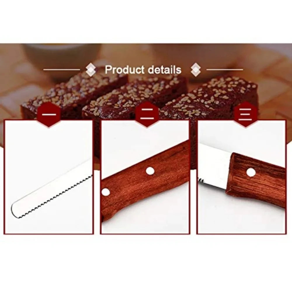 Serrated Bread Knife – Stainless Steel Cake and Baguette Cutter