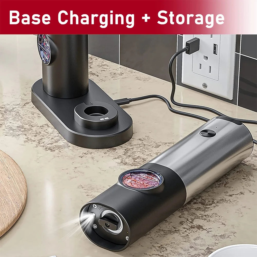 USB Rechargeable Electric Salt & Pepper Grinder - My Dream Kitchen