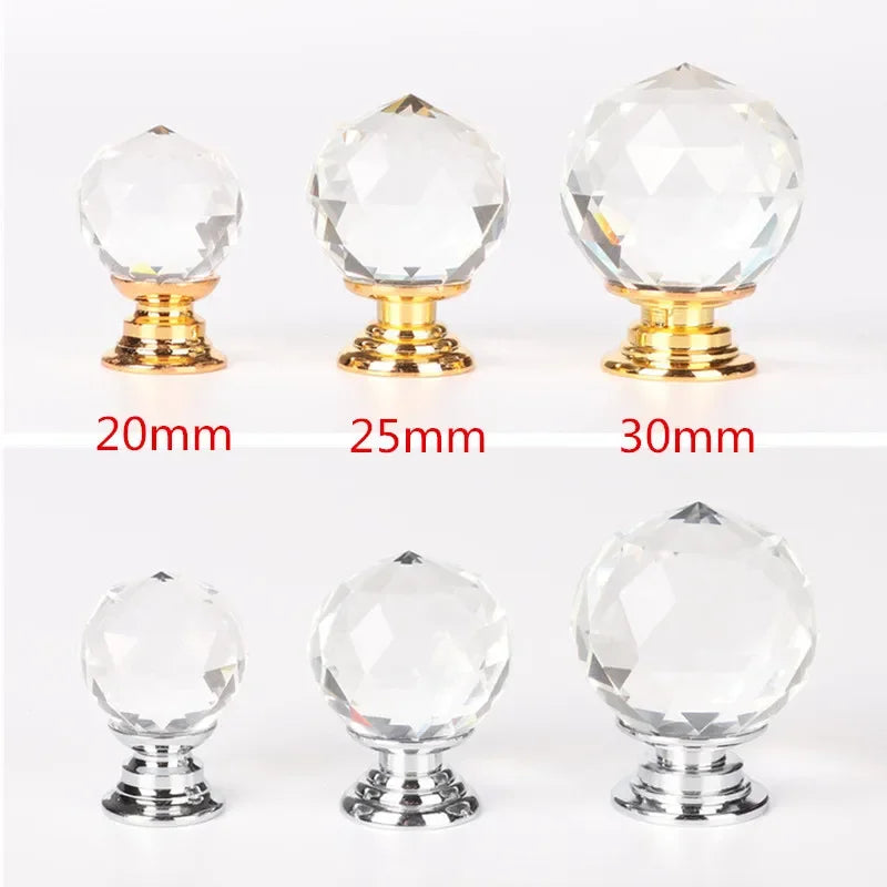 Crystal Glass Knobs – Clear Ball Design Cabinet and Drawer Pulls