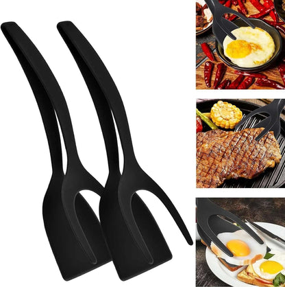 2-in-1 Nylon Flip Tongs & Spatula for Eggs & Steak - My Dream Kitchen