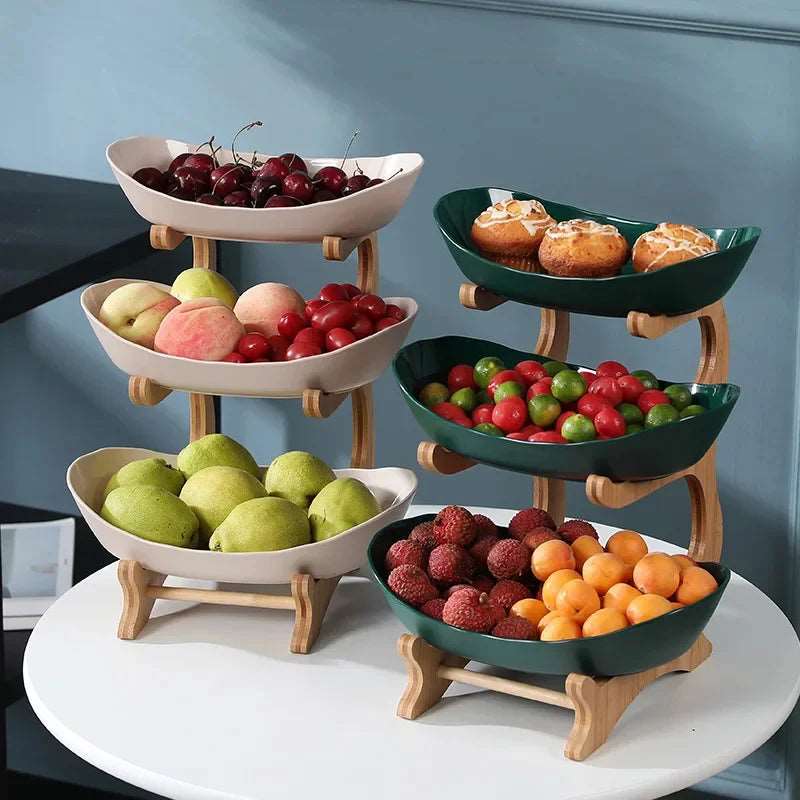 Partitioned Wooden Fruit and Cake Trays – Stylish Dinnerware for Your Kitchen!