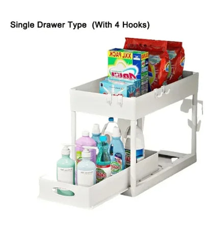 Kitchen Under Sink Organizer with Sliding Drawers