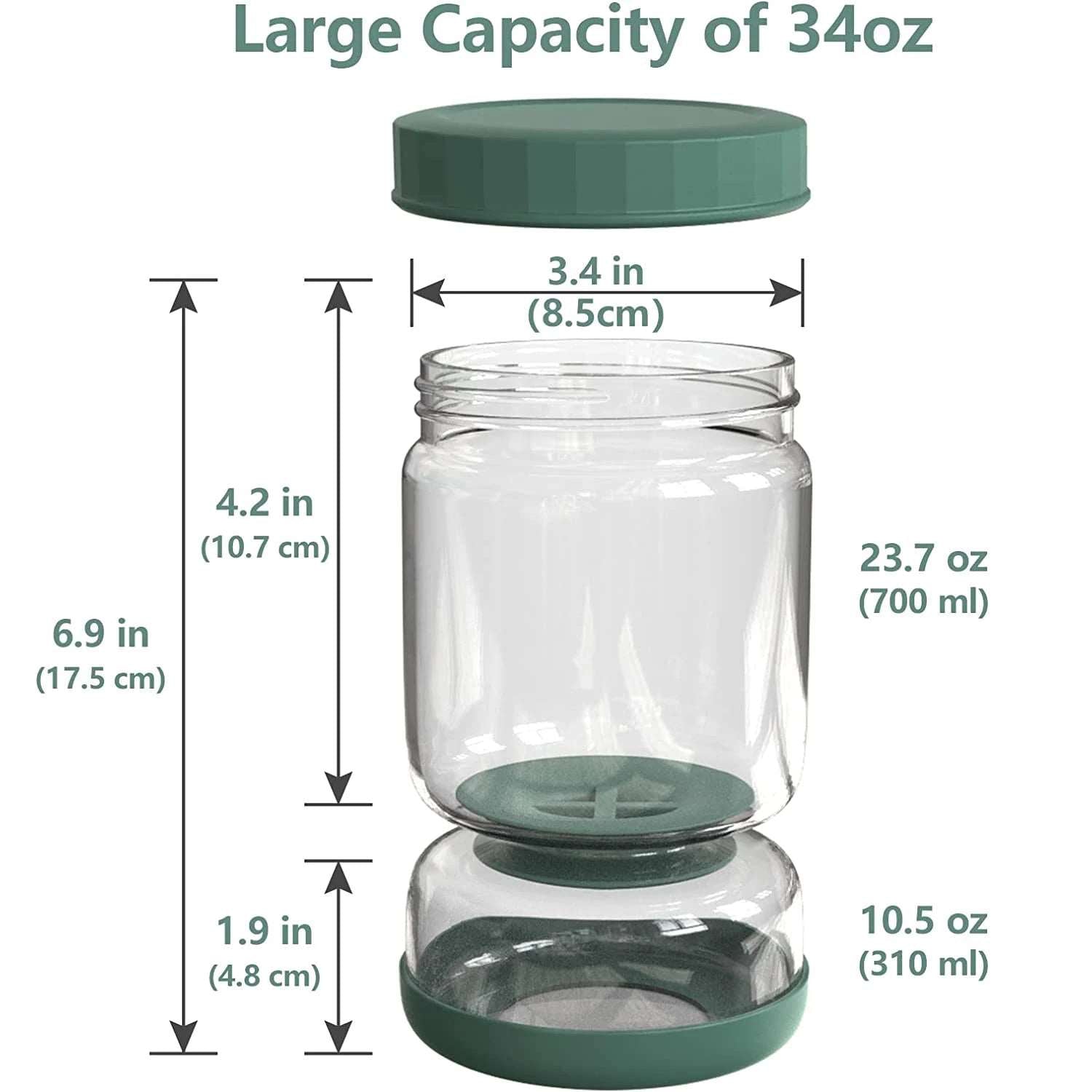 Glass Pickle Jar with Strainer Lid – Versatile Food Storage Container for Fermentation