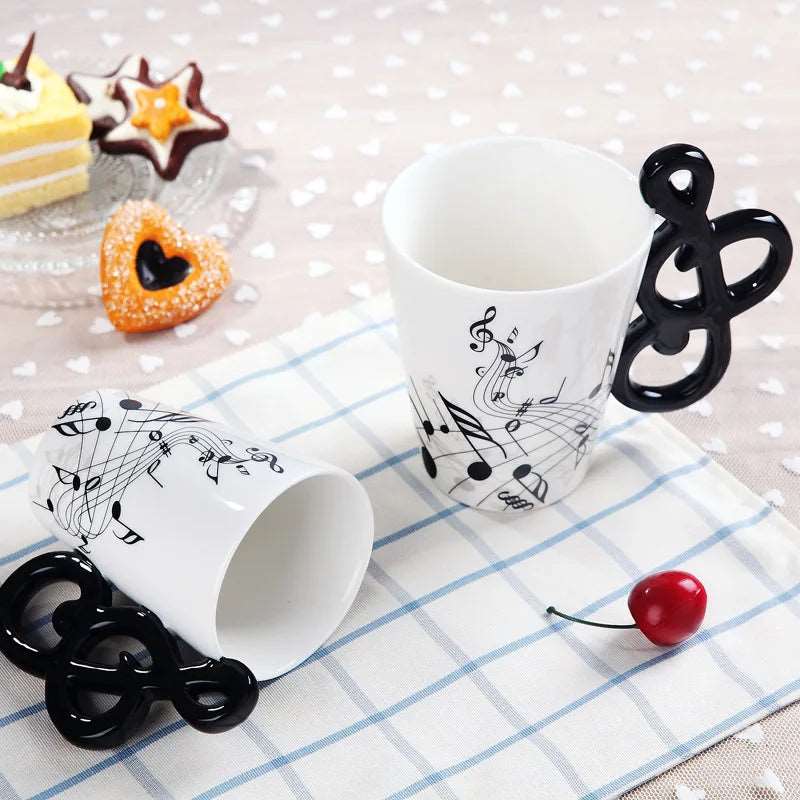 240ml Creative Music Ceramic Mug – Guitar/Violin Handle Coffee & Tea Cup - My Dream Kitchen