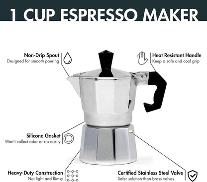 Classic Italian 8-Cup Espresso Moka Pot – Stovetop Coffee Maker!