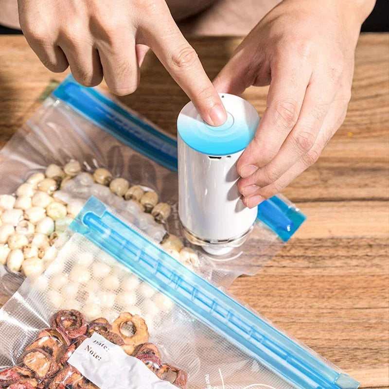 Keep Food Fresh Longer with Reusable Vacuum Storage Bags & Portable Sealer