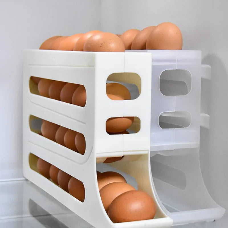 Multi-Layer Egg Storage Box – Rolling Egg Holder for Refrigerator - My Dream Kitchen