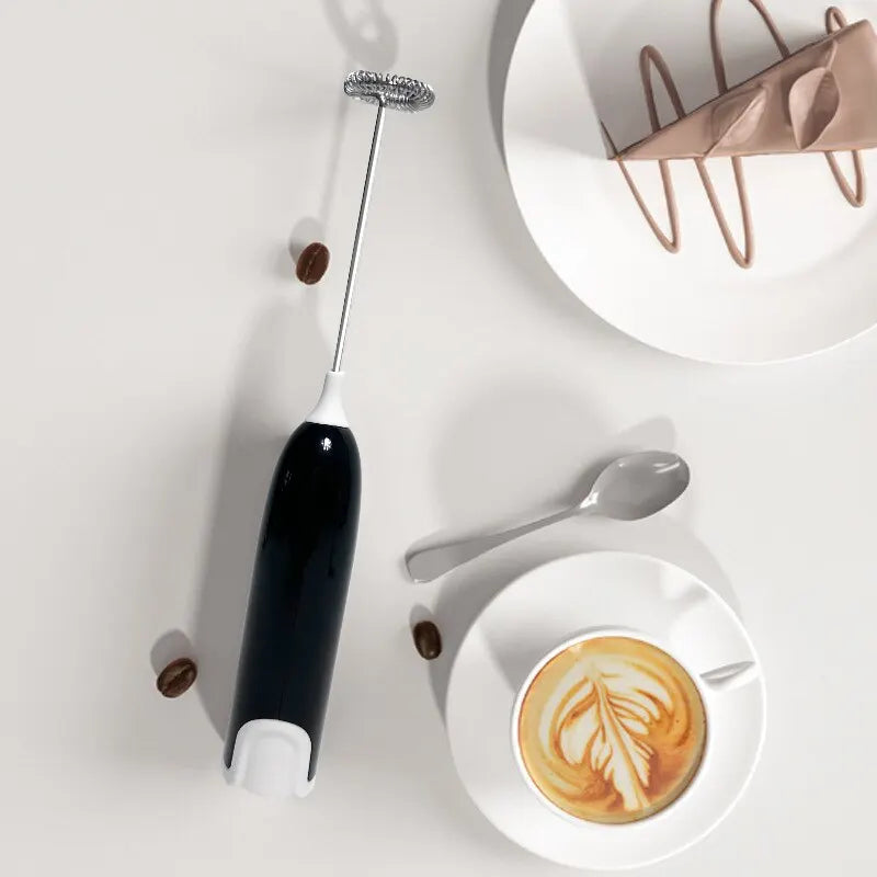 Electric Milk Frother & Drink Mixer - Coffee Cappuccino Creamer Whisk