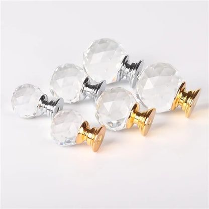 Crystal Glass Knobs – Clear Ball Design Cabinet and Drawer Pulls