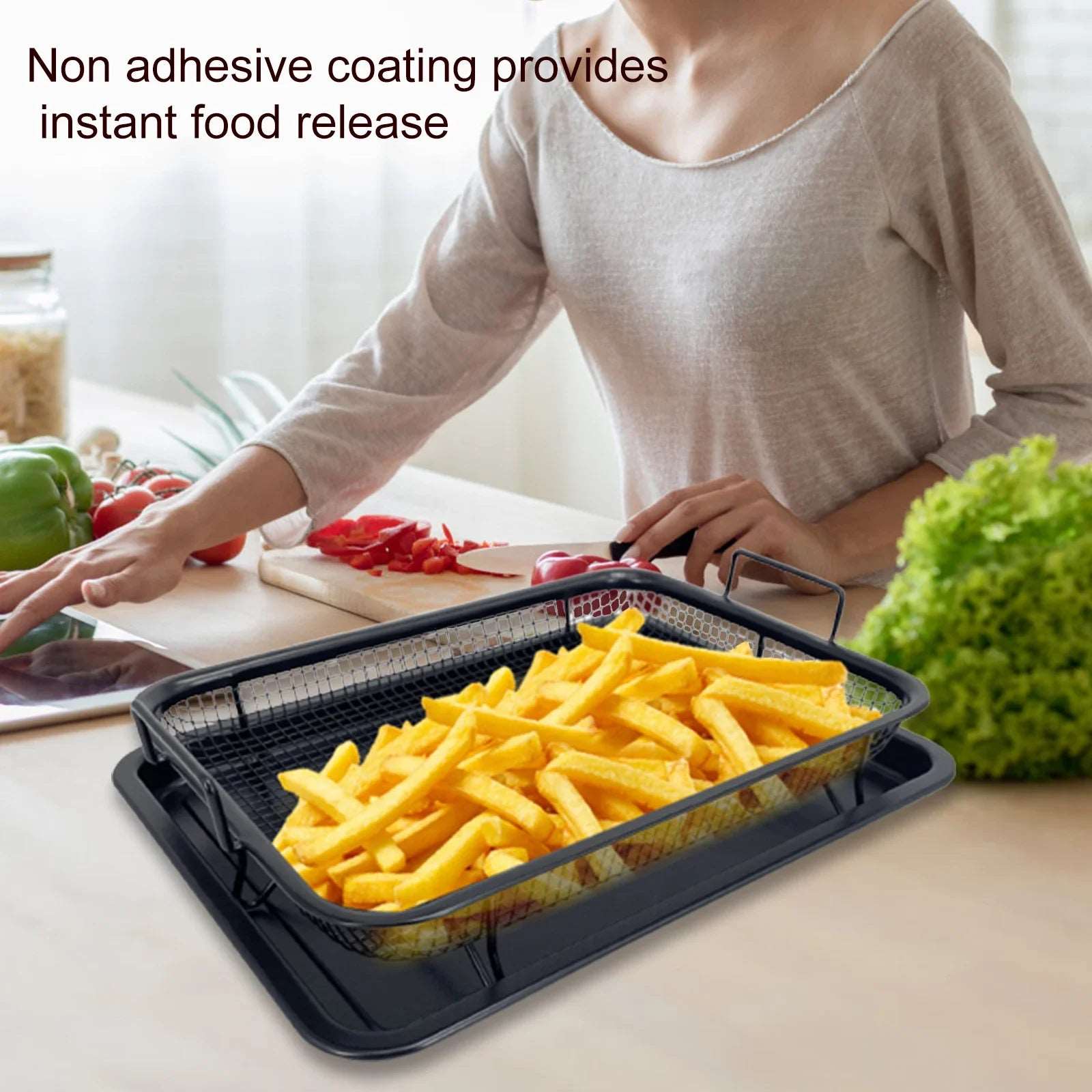 Non-Stick Baking Tray – Versatile Oil Frying and Grill Pan