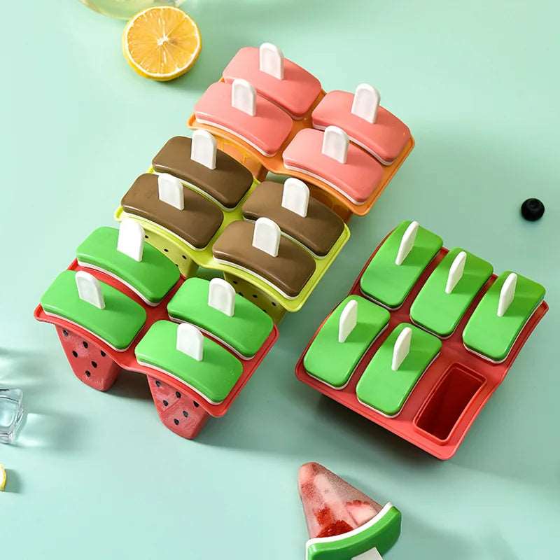 Watermelon-Shaped Ice Cream Mold with Cover - DIY Popsicle Maker