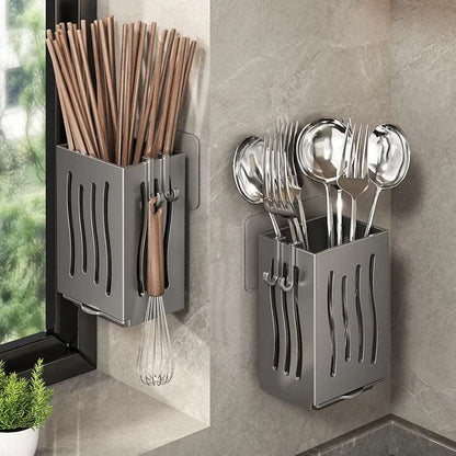 Multifunctional Kitchen Utensil Storage Rack – Wall-Mounted & Freestanding Organizer!