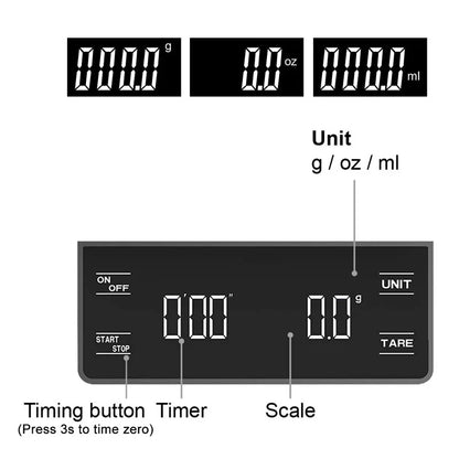 High Precision Digital Kitchen Scale – 3Kg/0.1G with Timer!