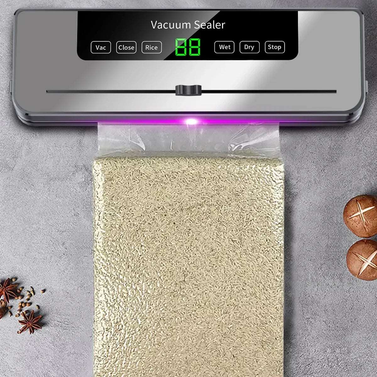 Electric Vacuum Sealer with Built-In Cutter – Keep Your Food Fresh!