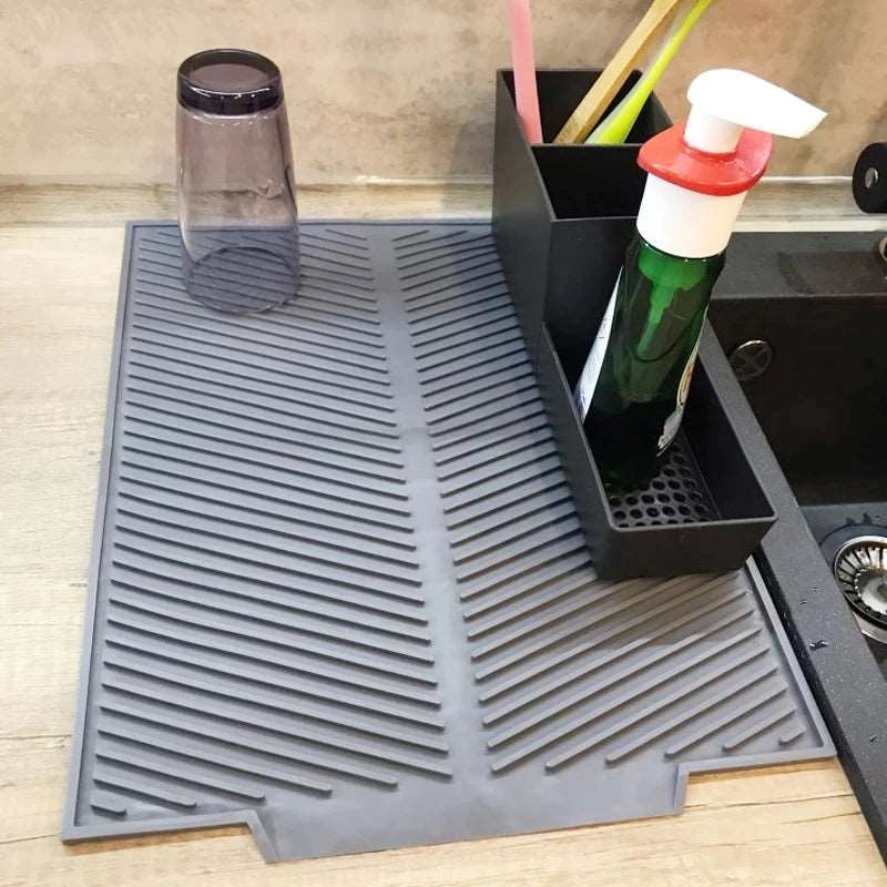 Durable Silicone Drain Pad – Stylish Dish & Cup Drying Solution!