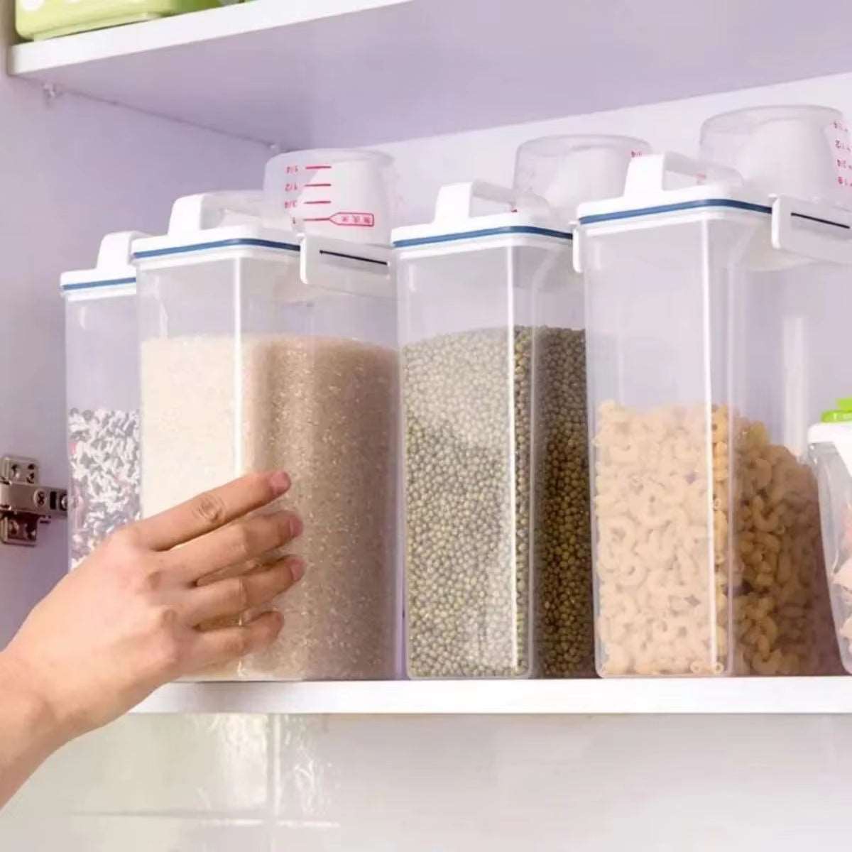 Rice and Grains Food Storage Canister – Moisture-Proof and Insect-Proof Container with Measuring Cup