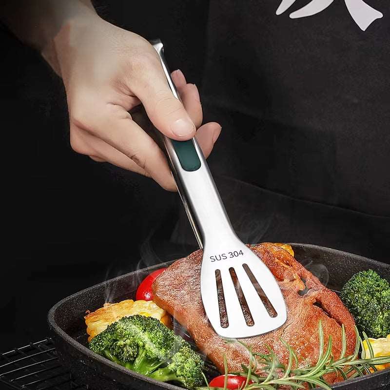 Non-Slip Stainless Steel Food Tongs – Versatile Kitchen and BBQ Tool