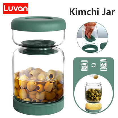 Glass Pickle Jar with Strainer Lid – Versatile Food Storage Container for Fermentation