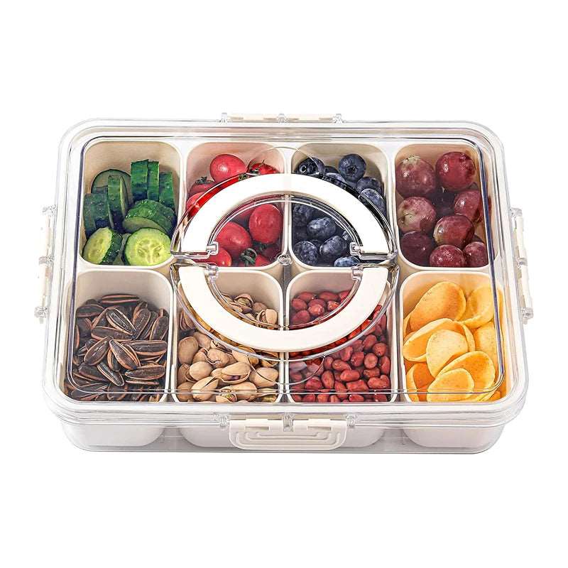 Portable Divided Serving Tray with Lid – Snack Box for Parties & Picnics - My Dream Kitchen