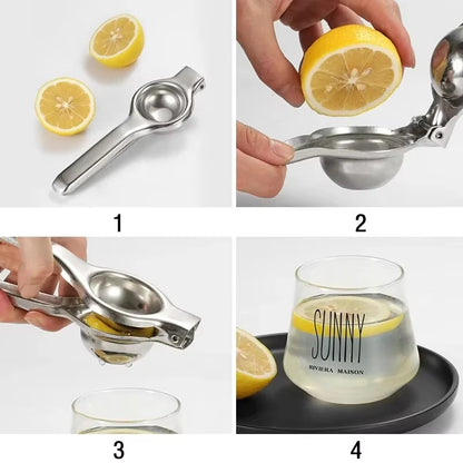 Stainless Steel Lemon Squeezer – Manual Citrus and Orange Juicer