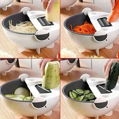 9-in-1 Vegetable Cutter & Drain Basket – Multifunctional Kitchen Tool - My Dream Kitchen