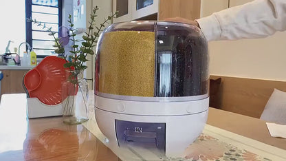 360° Rotating Kitchen Storage Box & Rice Dispenser